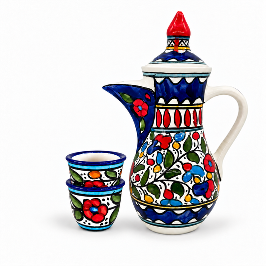 Gift Set: Arabic Coffee Pot & Two Cups