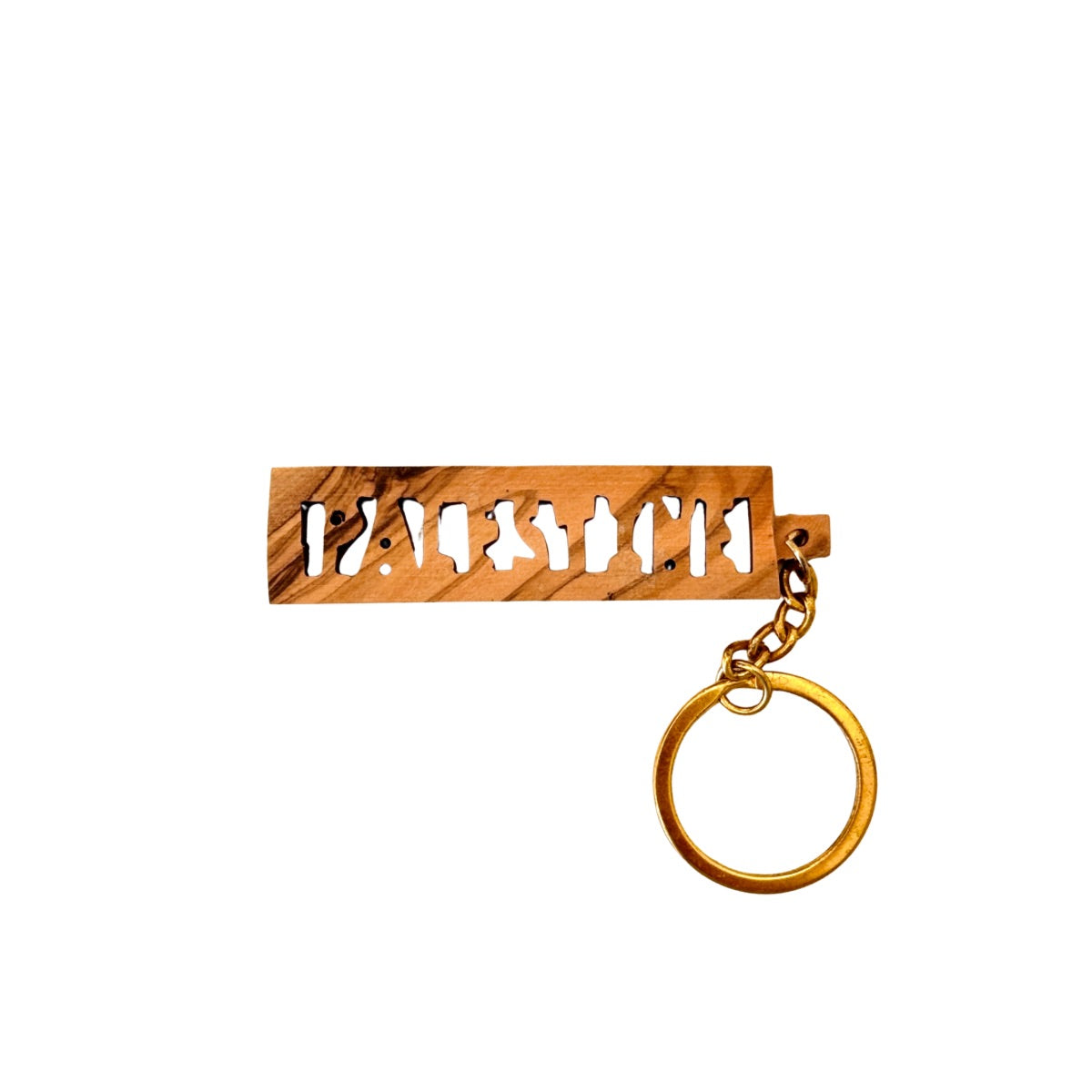 Olive wood Keychain - “Palestine” (English)