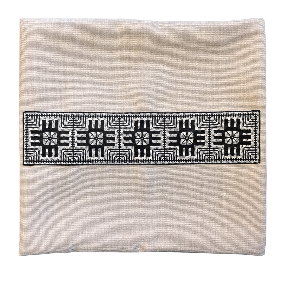 Star Embroidered Pillow Cover - Cream