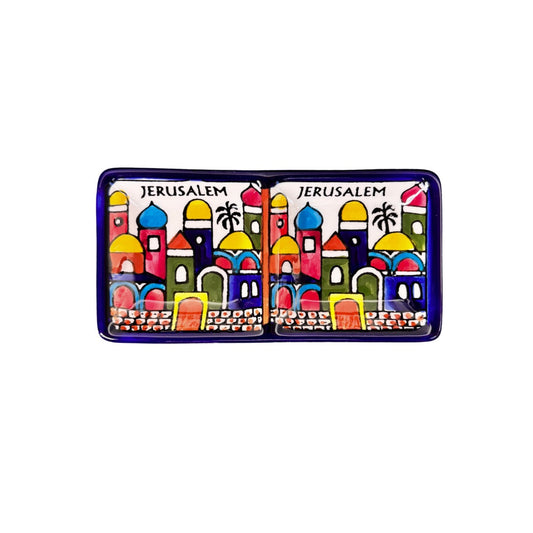 Ceramic Split Serving Dish (6”) - Jerusalem