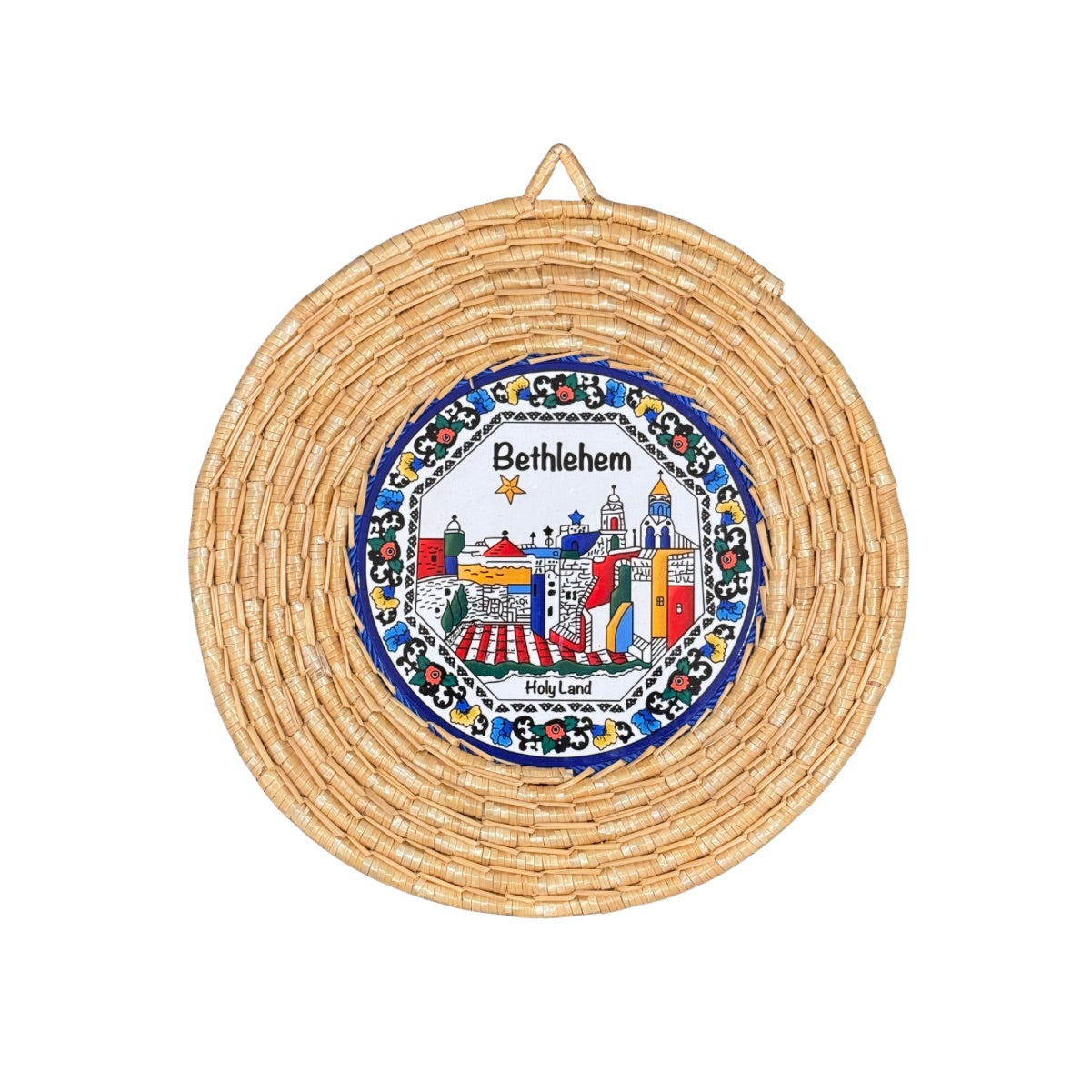 Handwoven Tile Wall Hanging (10”) - Bethlehem