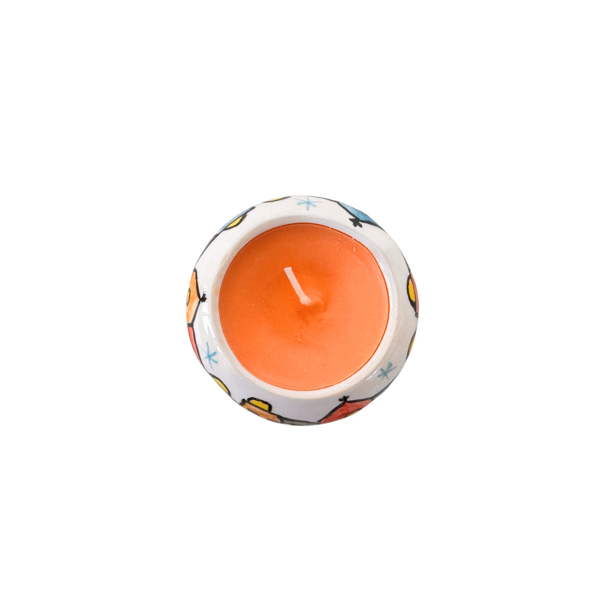 Ceramic Candle from Bethlehem - Orange