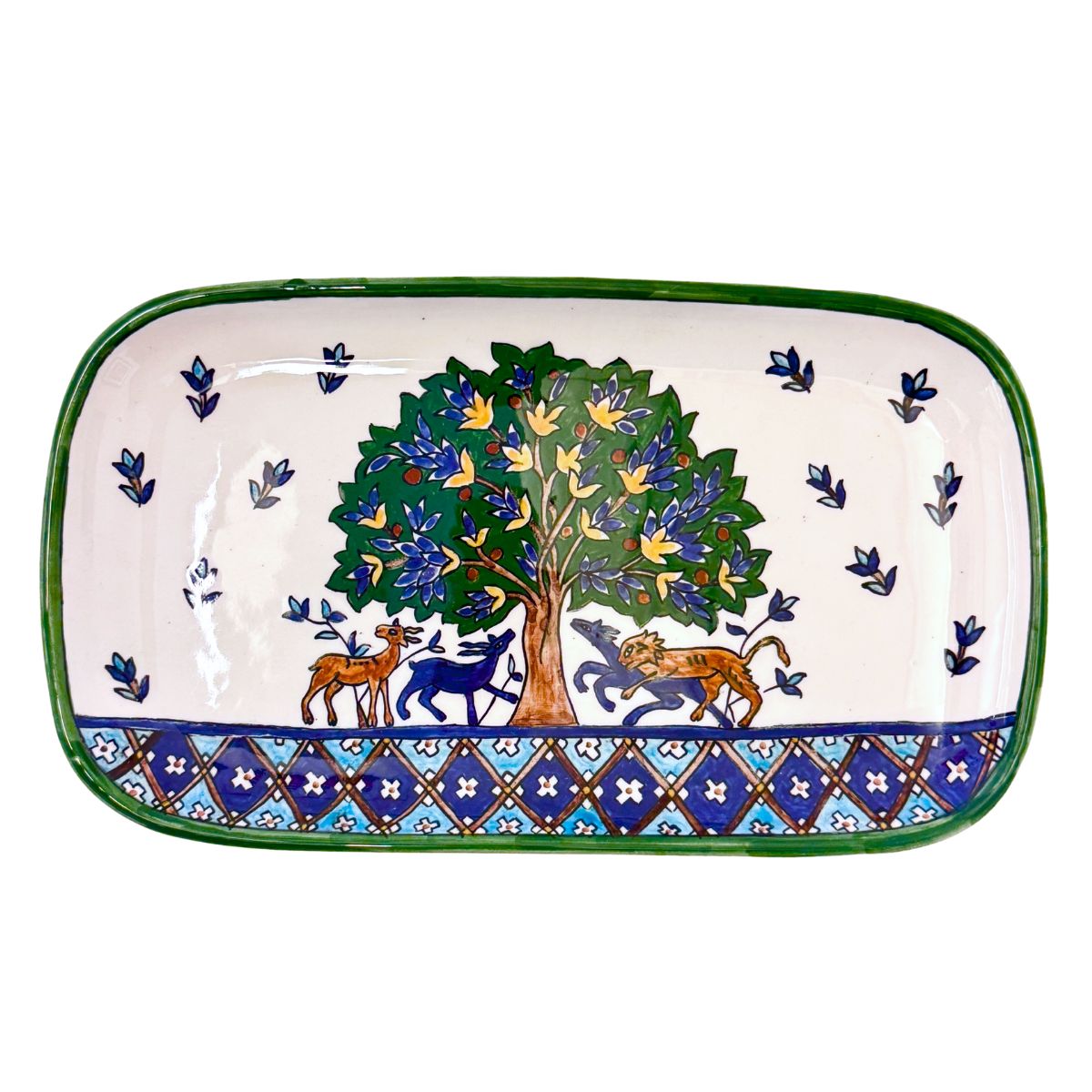 Ceramic Rectangular Plate (13”) - Tree of Life