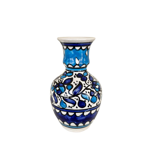 Ceramic Vase (7") - Blue & Blue