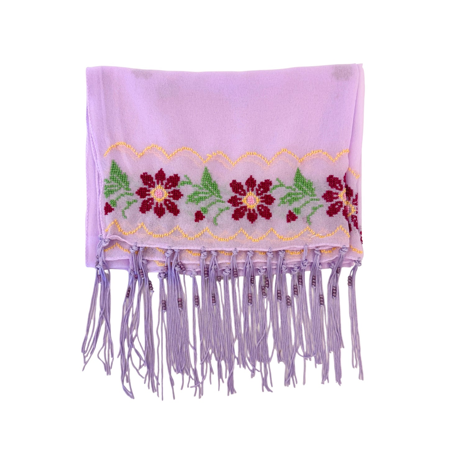 Embroidered Chiffon Scarf - Bethlehem