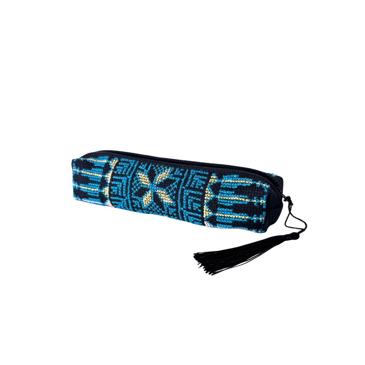 Embroidered Makeup Bag (8”) - Blue