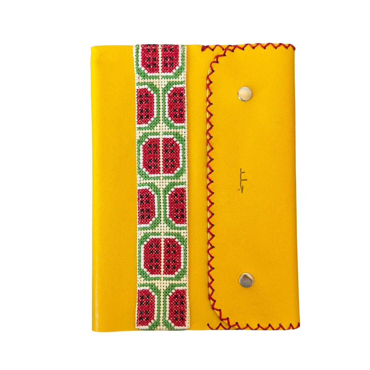 Leather Journal w/Embroidery - Watermelon