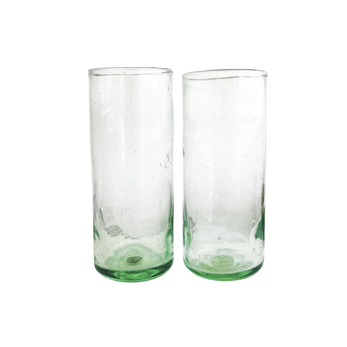 Glass Tumblers (6”), Set of 2 - Sea Glass