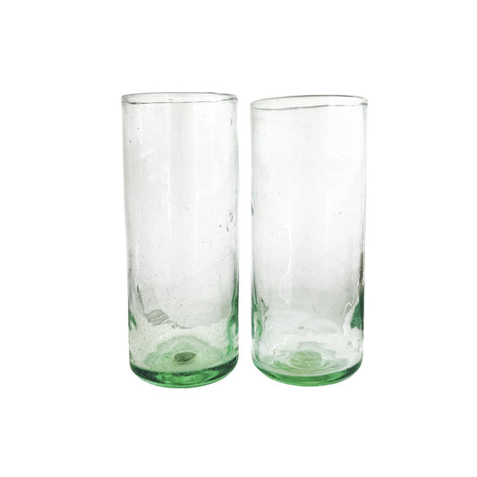 Glass Tumblers (6”), Set of 2 - Sea Glass