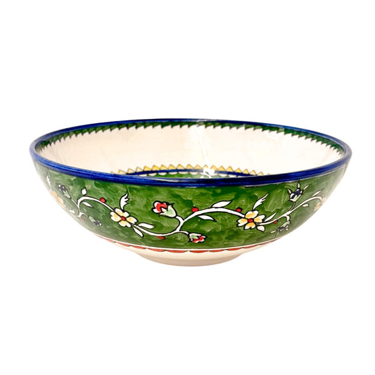 Ceramic Serving Bowl (10”) - Emerald Bird