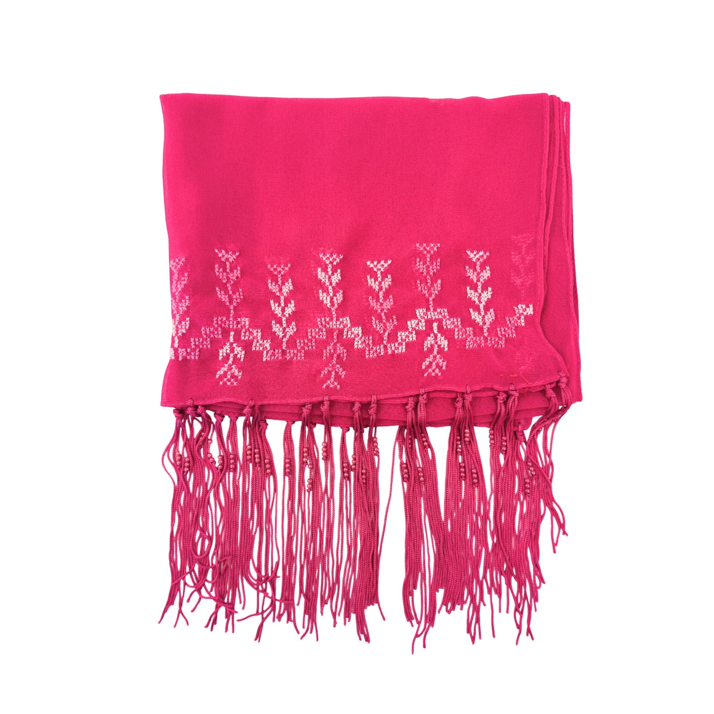 Embroidered Chiffon Scarf -