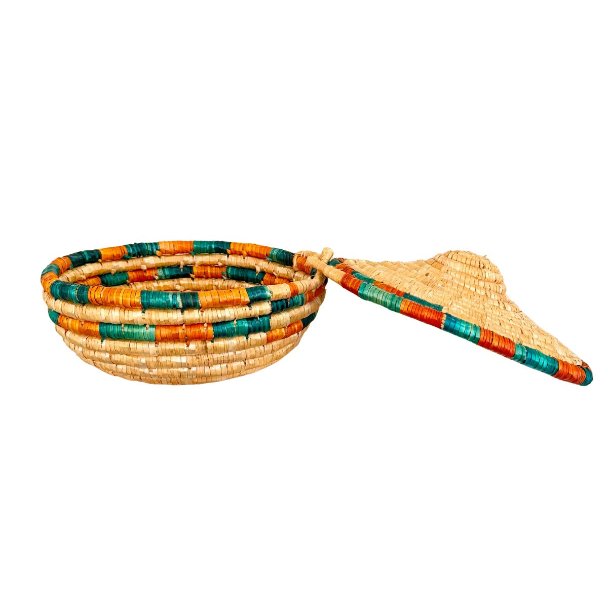 Handwoven Basket with Lid 10.5"