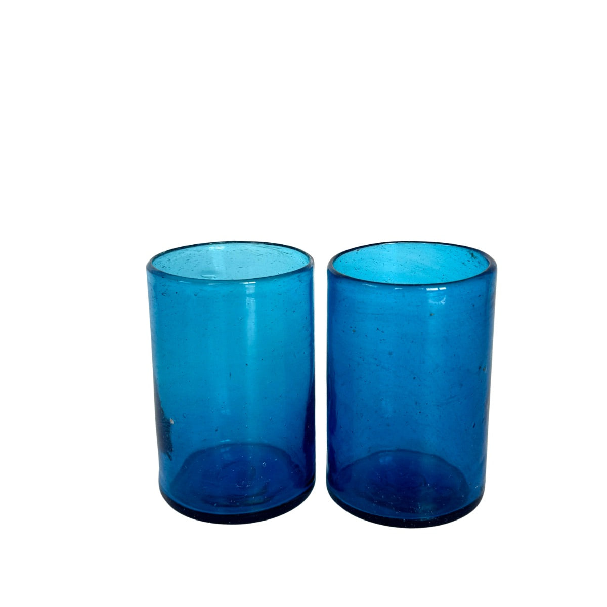 Glass Tumblers (3”), Set of Two - Mediterranean Blue