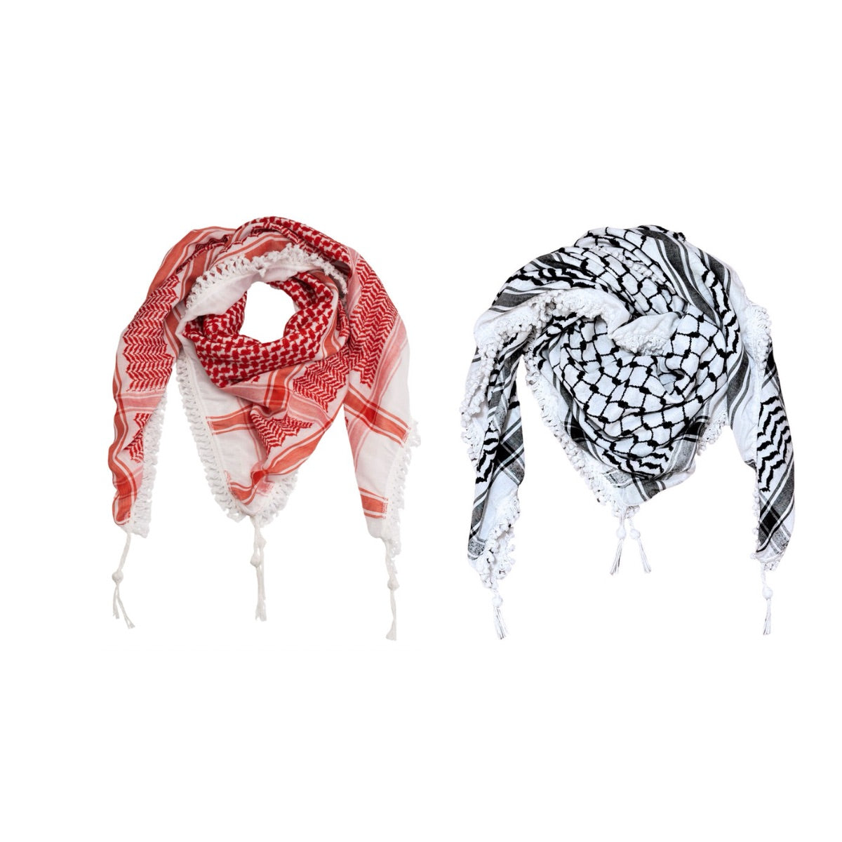 Nablus Keffiyeh set - Black & White / Red & White