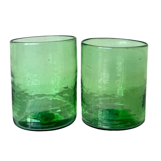 Glass Tumbler Set of 2 (4” x 3") - Emerald