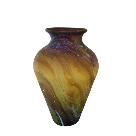 Phoenician Glass Vase (9”) - Amber