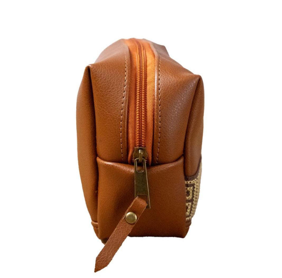 Leather Toiletry Bag with Tatreez