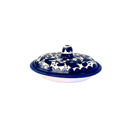 Ceramic Butter Dish (4") - Classic Blue