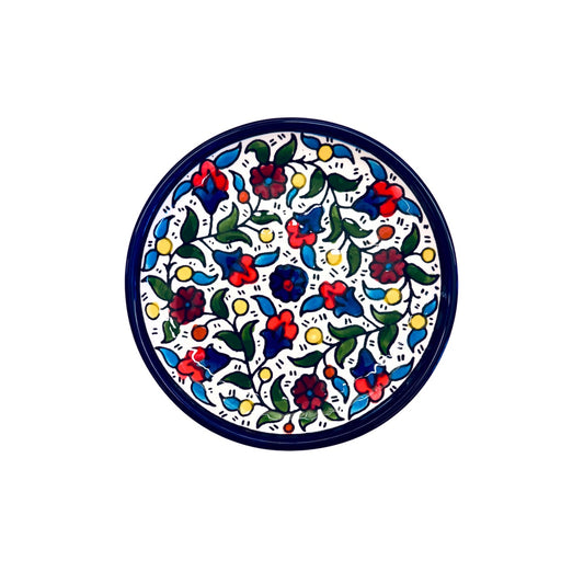 Ceramic Round Plate (5.5") w/Rim - Multicolor