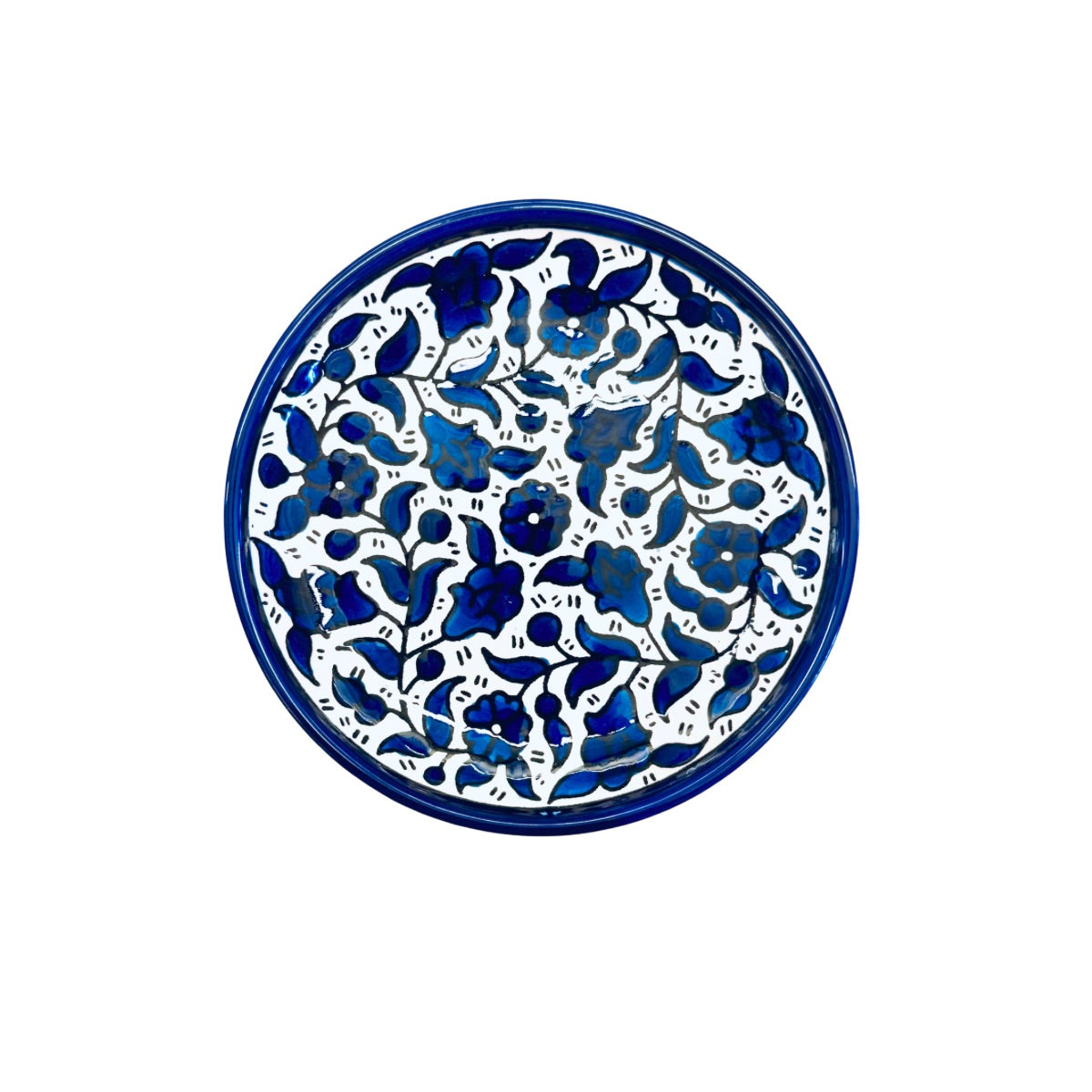 Ceramic Round Plate (5.5") w/Rim - Classic Blue