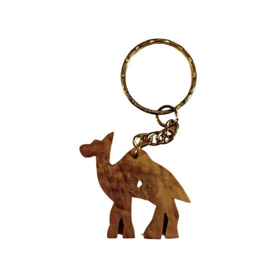 Olive Wood Camel Key Chain