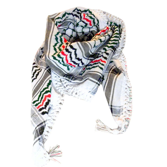 Nablus Keffiyeh - Tri-color (Palestine Colors)