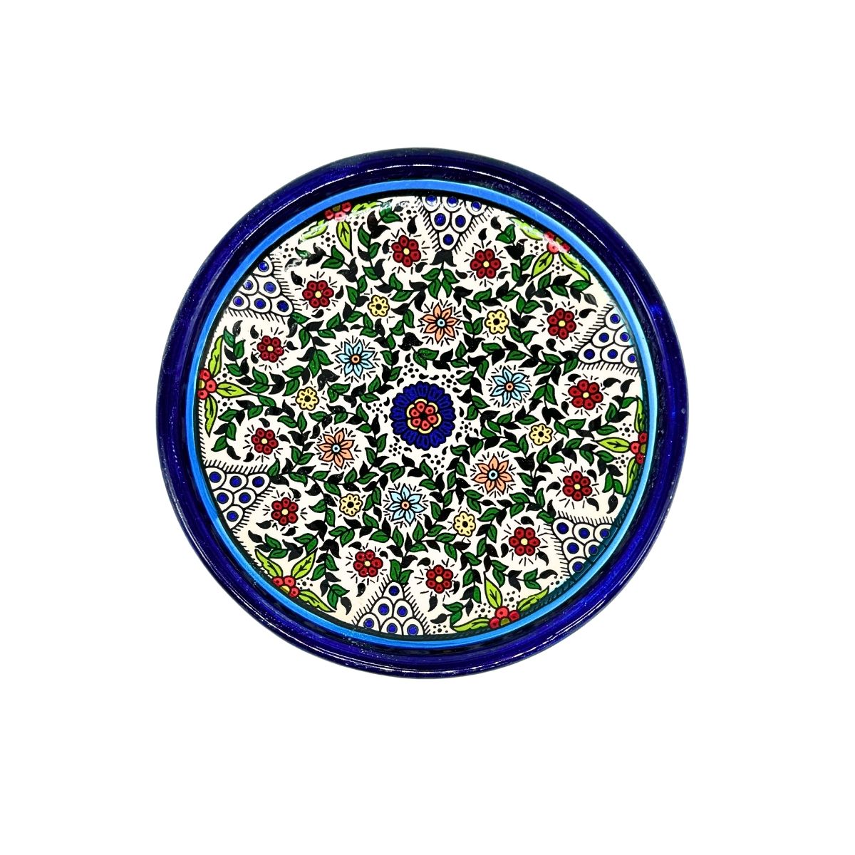 Ceramic Round Plate (5.25”) - Multicolored Vine