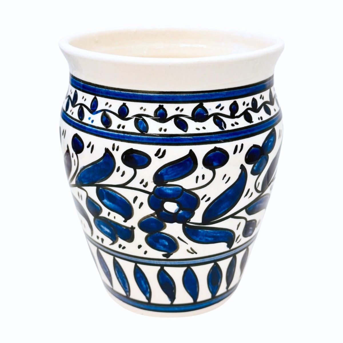 Ceramic Flower Pot (7") - Classic Blue