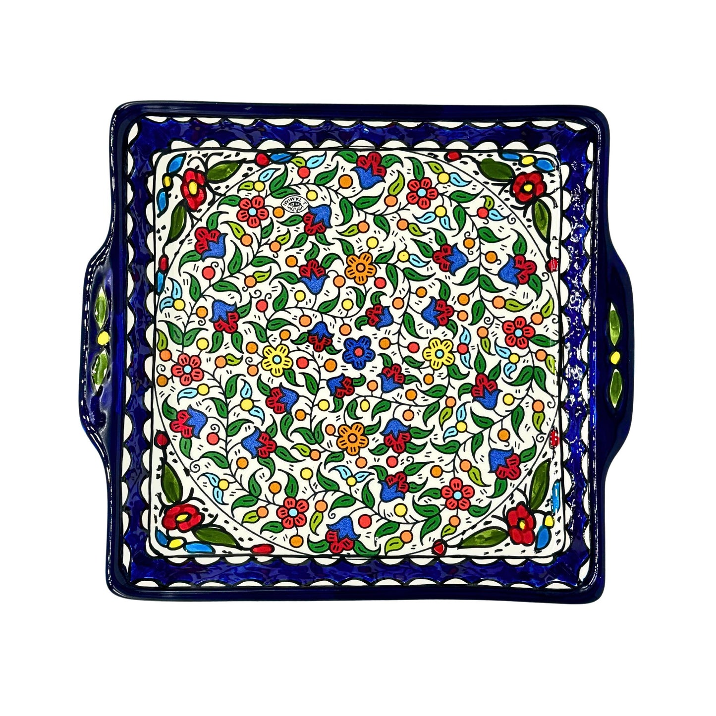 Square Serving Platter - 10", Classic Multicolor