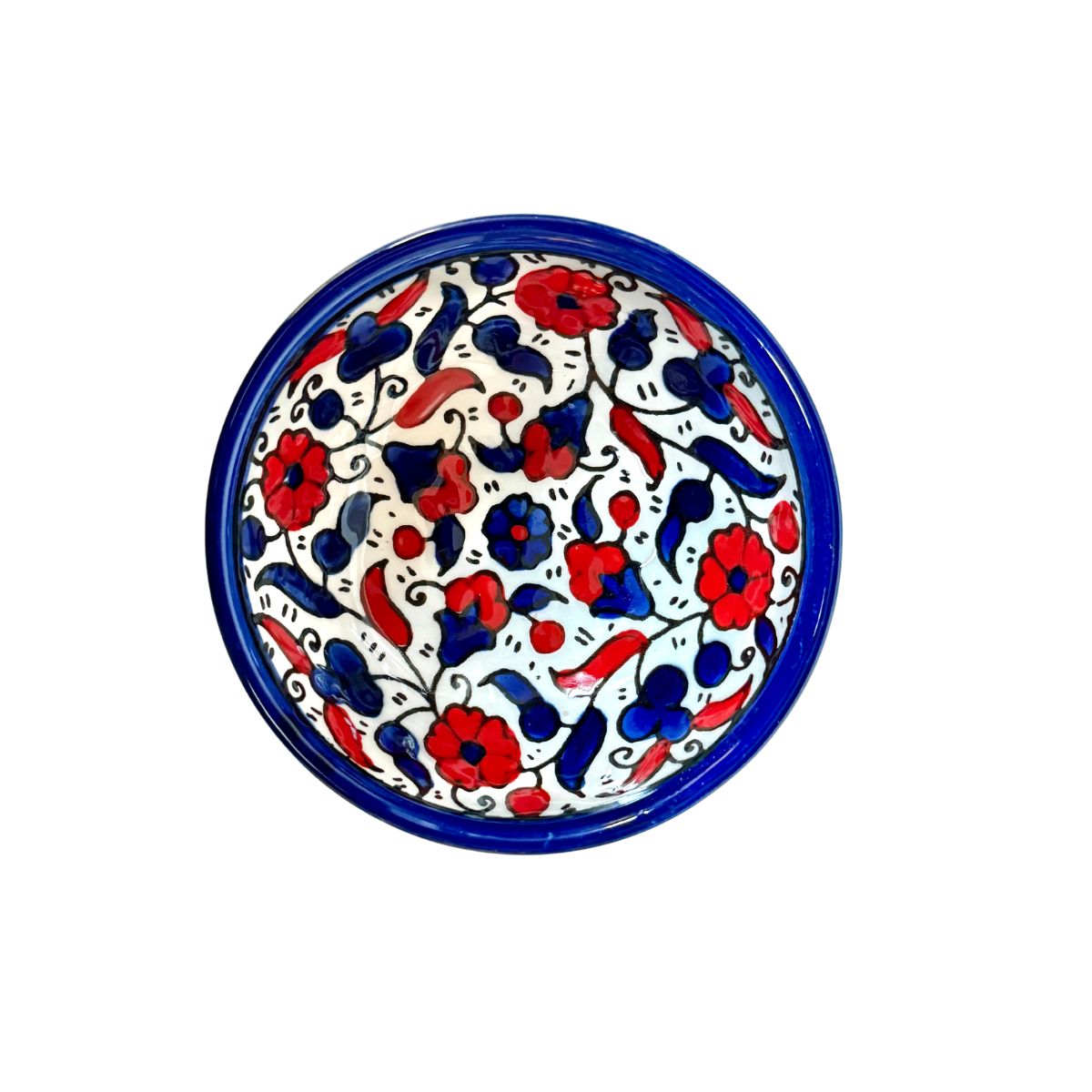 Ceramic "Dipping" Bowl (3.5”) - Blue & Red