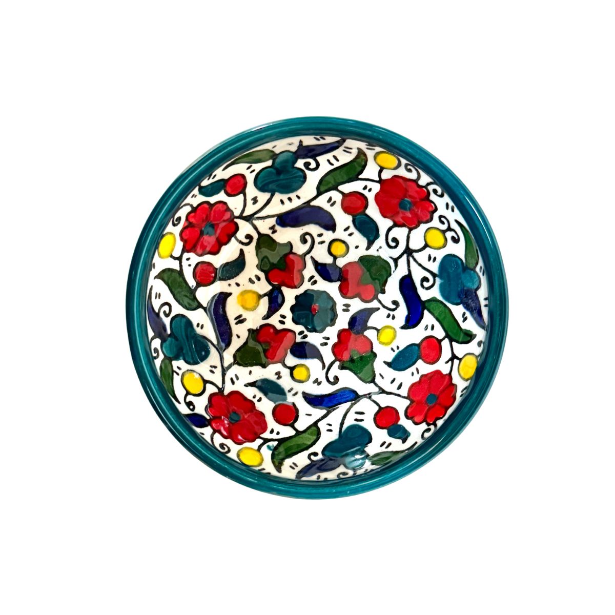 Ceramic "Dipping" Bowl (3.5”) - Teal Multicolor