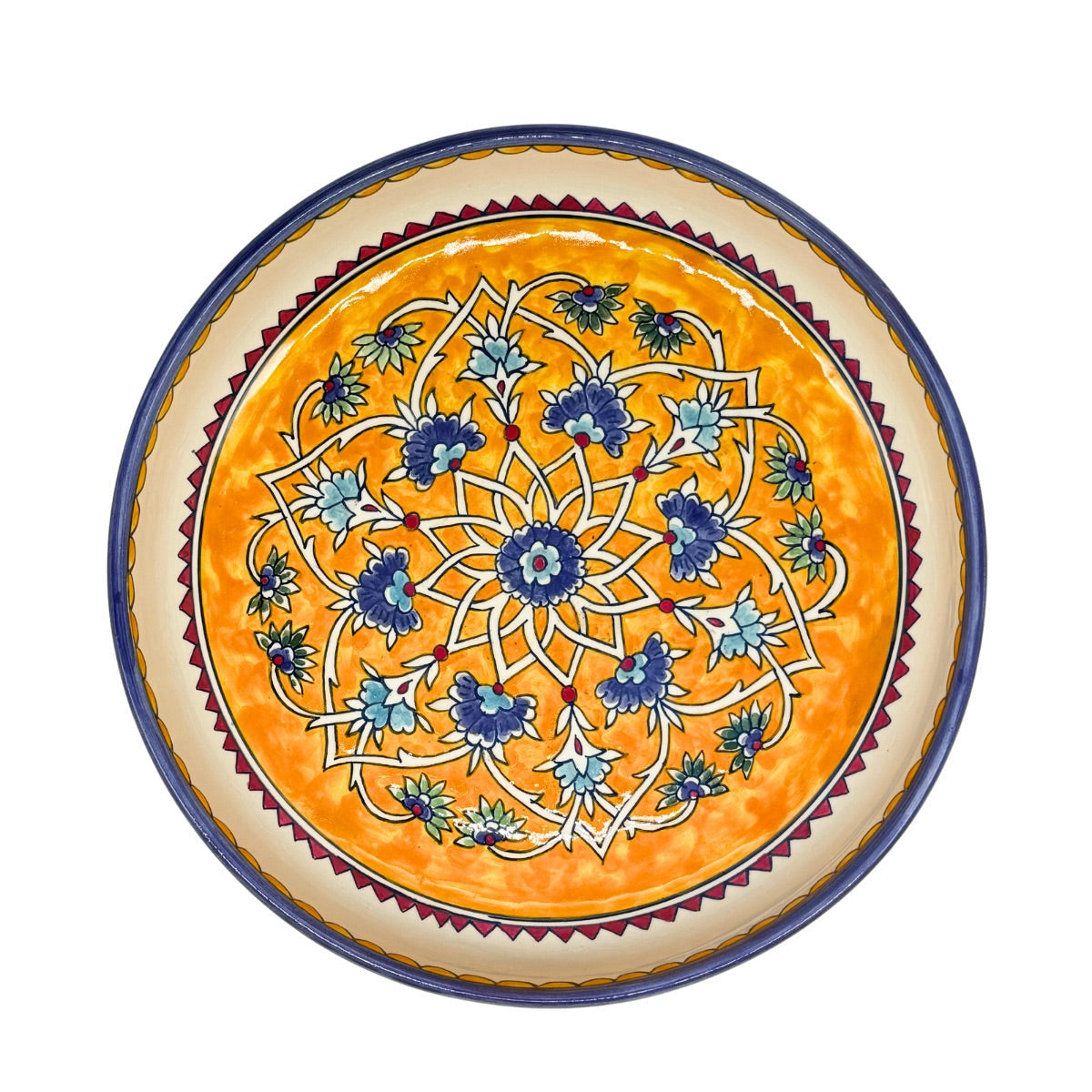 Ceramic Low Serving Bowl (11”) - Geo Floral