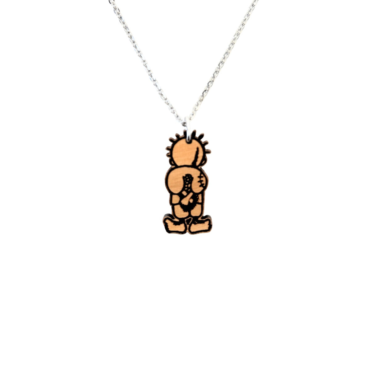 Olive Wood Pendant - “Handala"