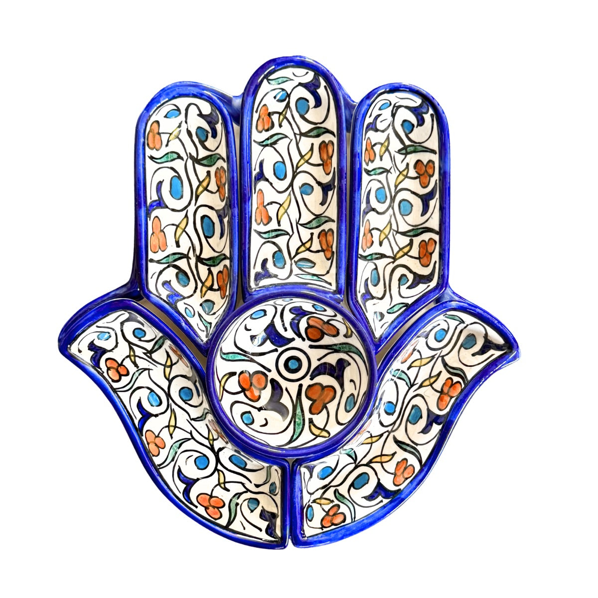 Ceramic Sectional Serving Dish (11") - Hamsa Floral