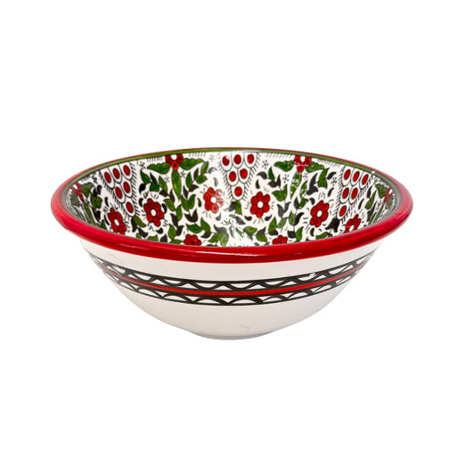 Ceramic Serving Bowl (9.5") - Red & Green Vine