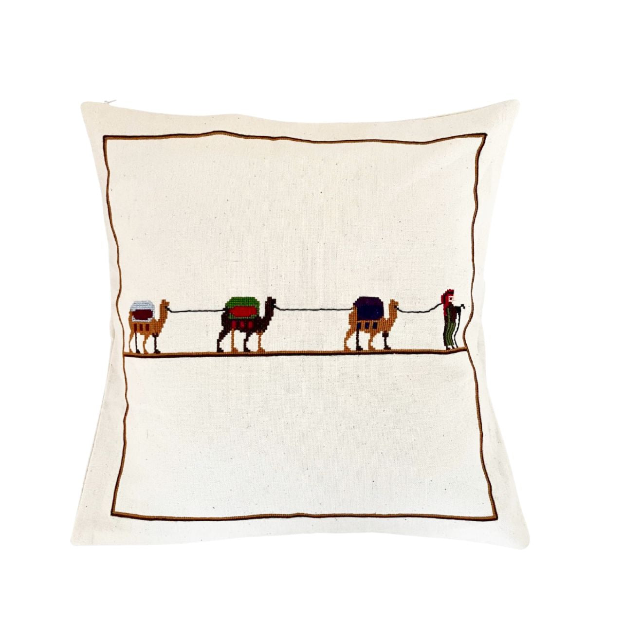 Embroidered Pillow Cover from Hebron--Desert Caravan