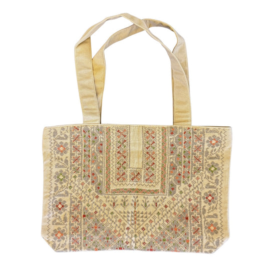Embroidered Shoulder Bag - Grey