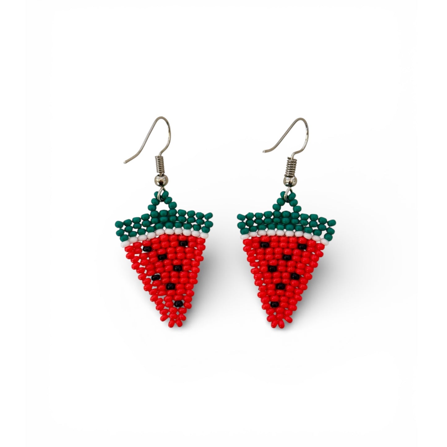 Hand Beaded Watermelon Earrings