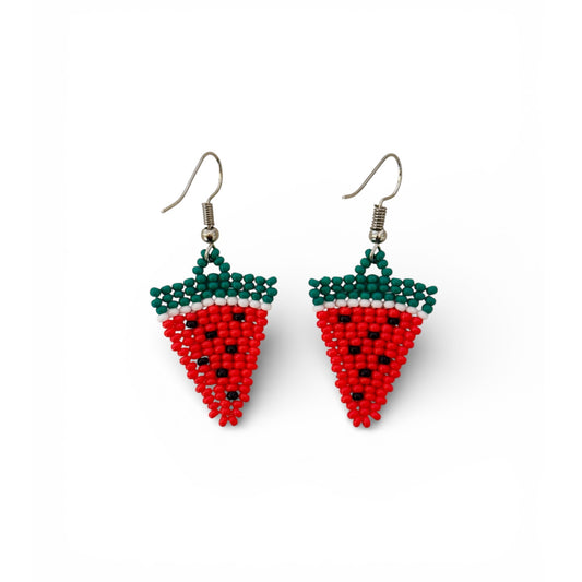 Hand Beaded Watermelon Earrings