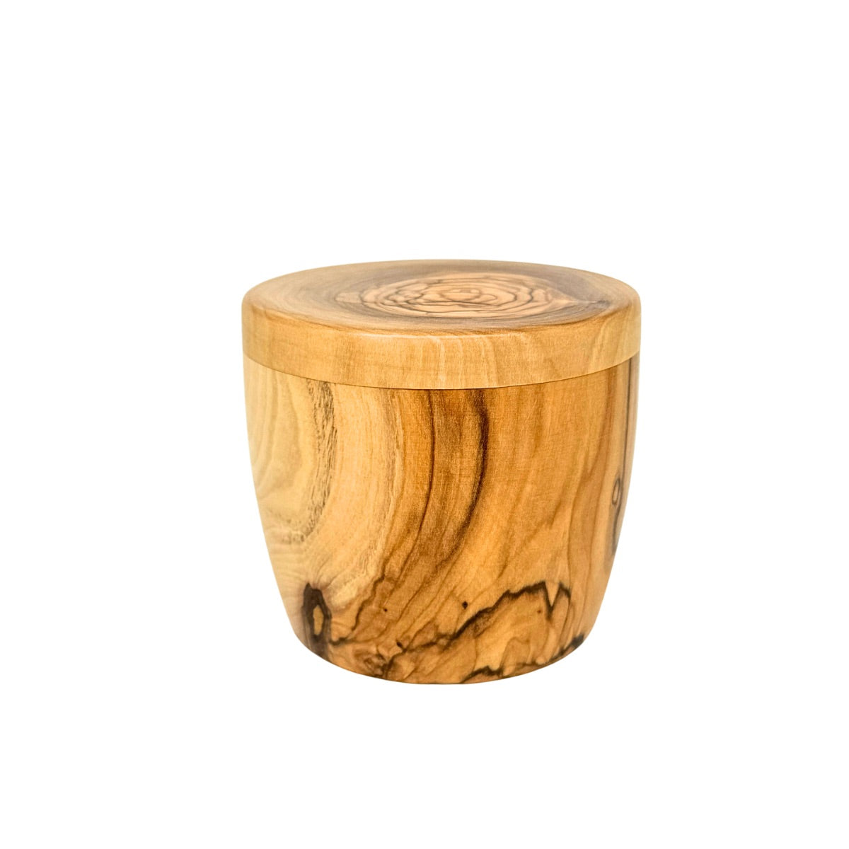 Olive Wood Salt Jar w/Lid