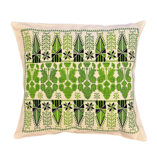 Embroidered Pillow - Kohl Holders, Green