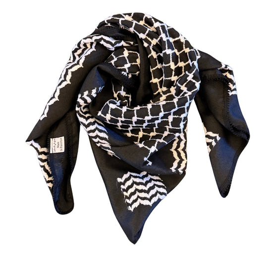 Nablus Keffiyeh - White on Black