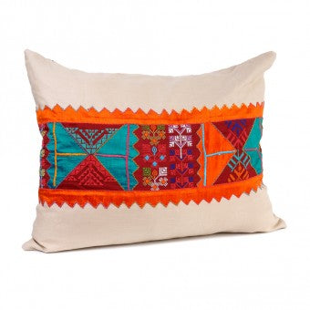 Embroidered Pillow Cover - Tashreem Jaffa Orange