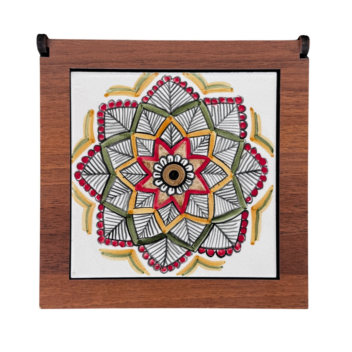 Wooden Box with Ceramic Tile (8")- Arabesque