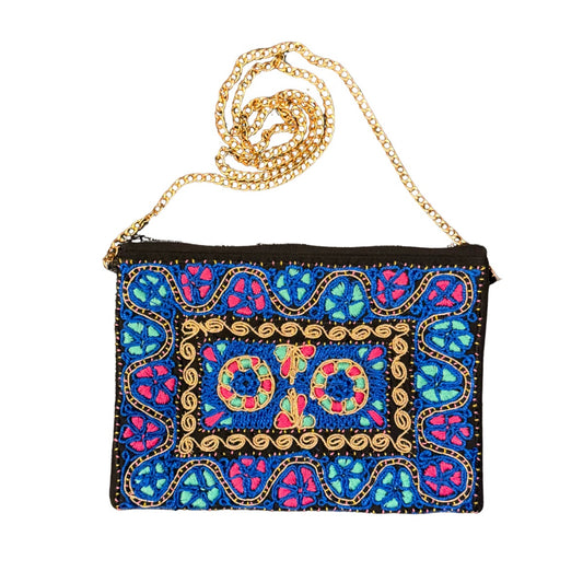 Embroidered Tahriri Evening Purse - Blue