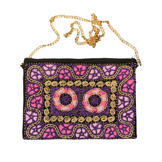 Embroidered Tahriri Evening Purse - Purple