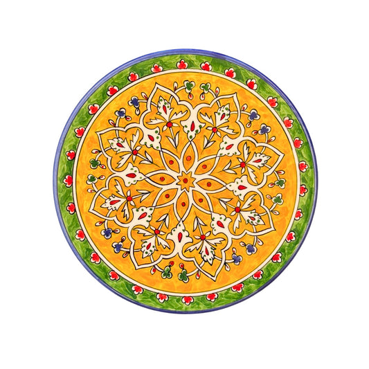 Ceramic Decorative Plate (11”) - Green & Gold