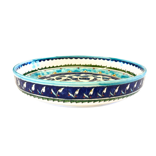 Ceramic Shallow Serving Bowl (11”) - Armenian Blue
