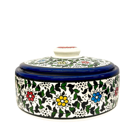Ceramic Covered Casserole - Multicolor Vine