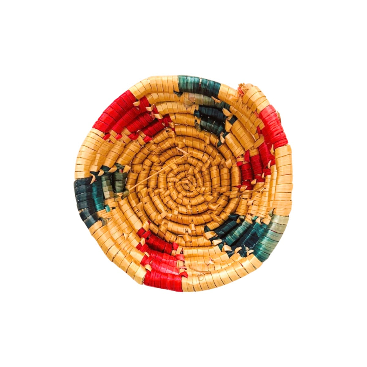 Basket by Women in Salfit (5") - Pink/Green